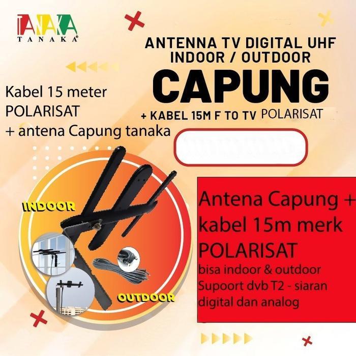 antena capung tanaka + 15m polarisat TV DIGITAL MODEL HIGH GAIN