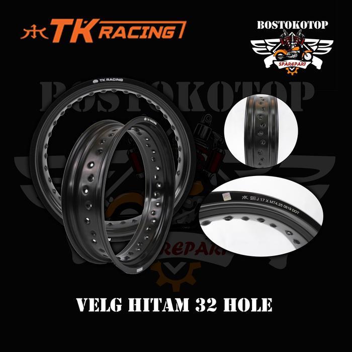 Tk Racing Velg Pelg Alloy Rim Aluminium Warna Hitam 32 Lubang Hole Ring 18 Ukuran 215 Original