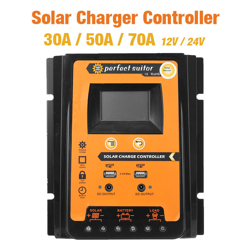 MPPT Solar Charge Controller 12V 24V 30A 50A 70A Solar Controller
