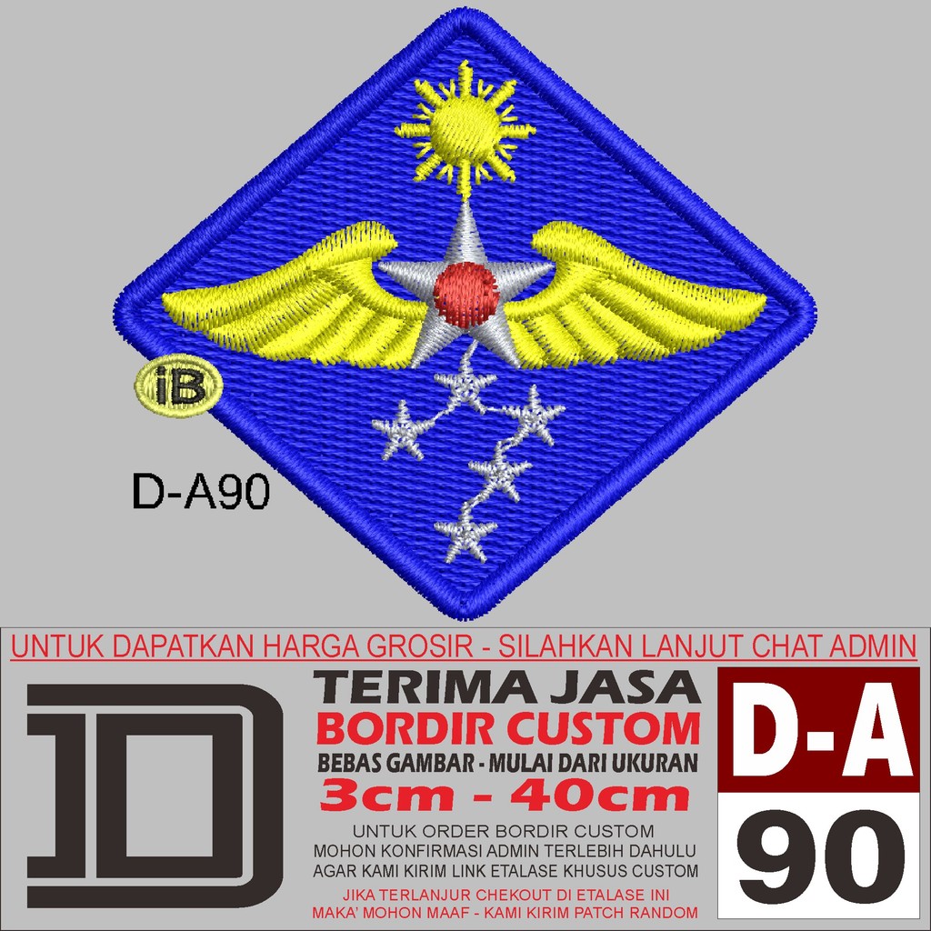 DD BORDIR PATCH LOGO 490 WW2 ARMY AIR FORCE EMBROIDERY