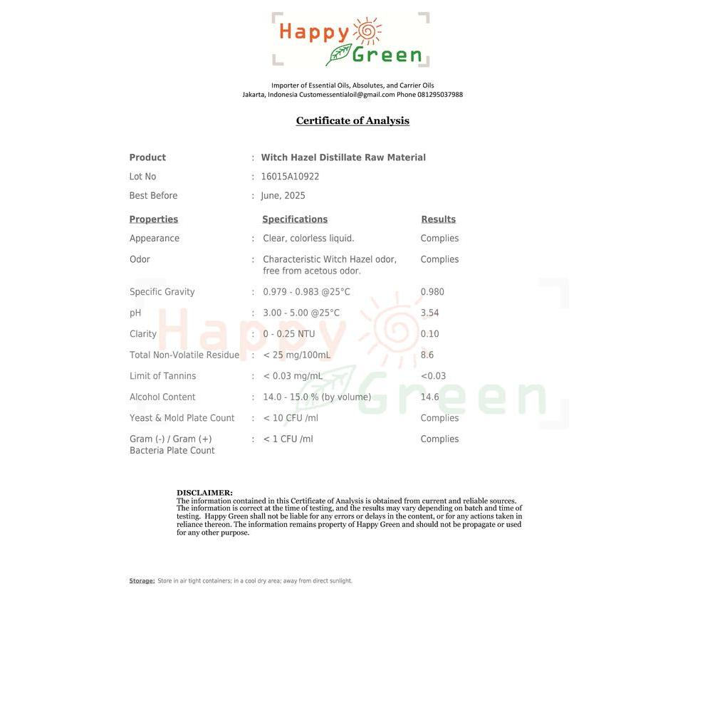 qgk4- Happy Green Witch Hazel (30 Ml) - Witch Hazel