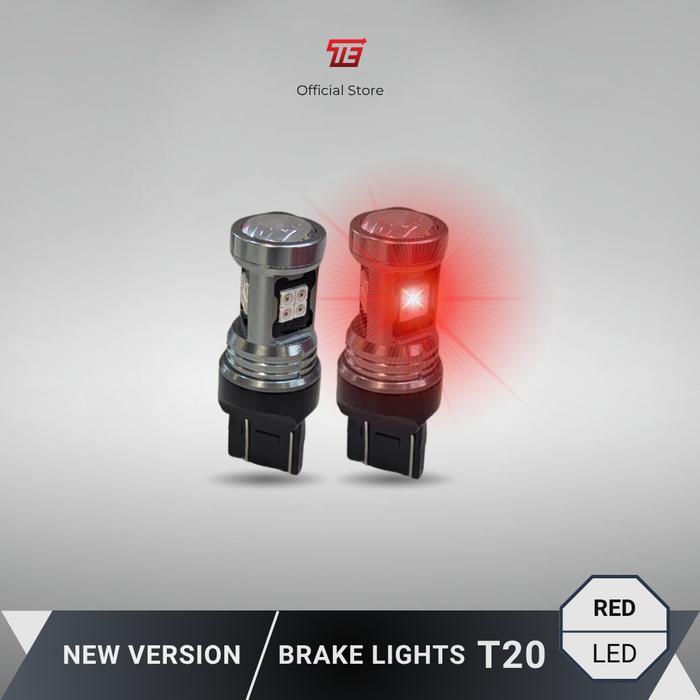 Thoward Lampu Rem Led Mobil Super Bright T20/7443 4 Kawat Merah 5 Watt 21 Led Untuk Brio Calya Jazz