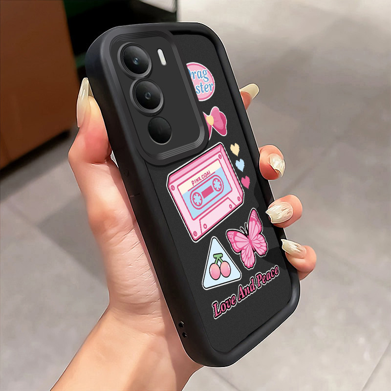 Casing Hp Untuk Realme C71 Case Pita magnetik Kaset kartun manis Softcase Fall Prevention Kesing lun