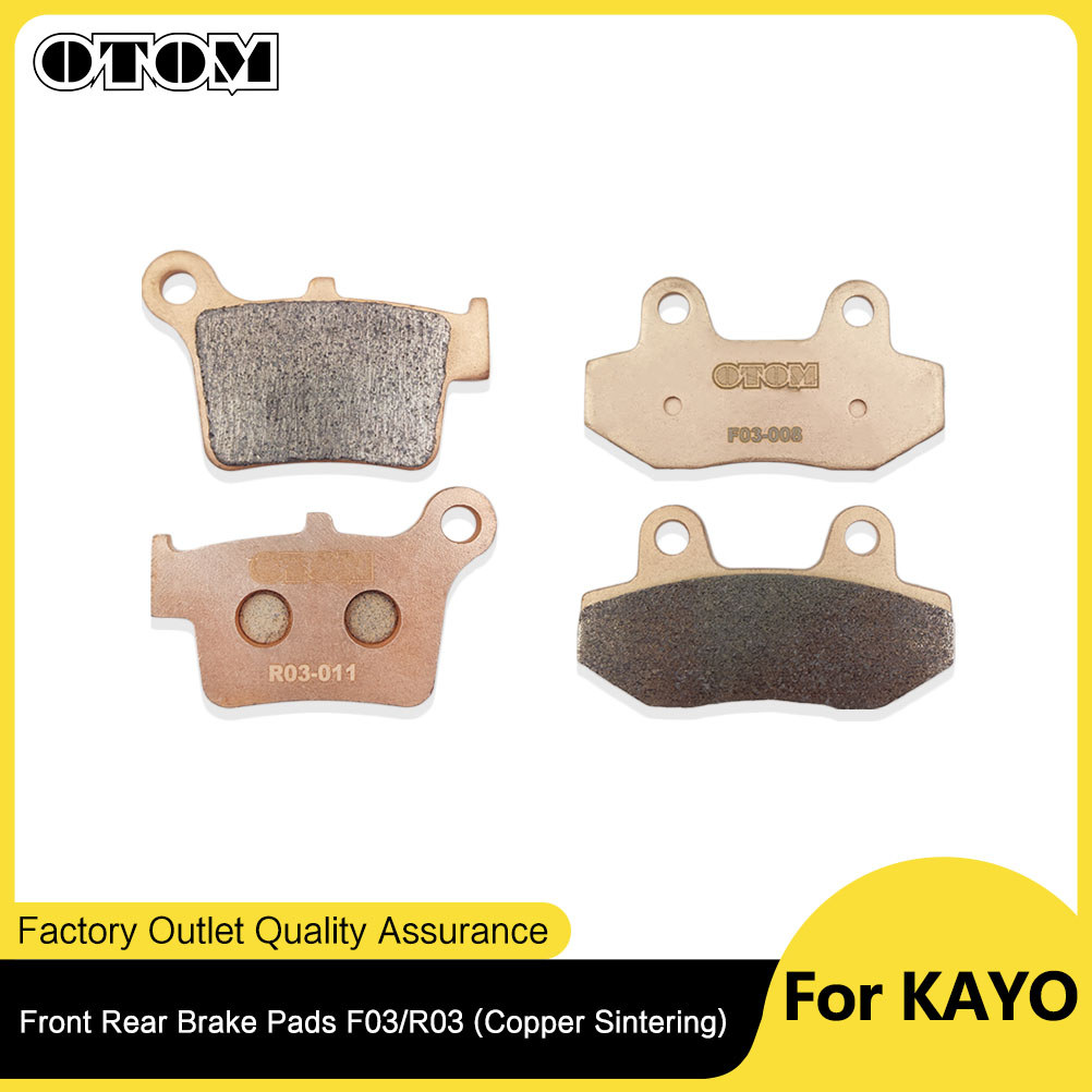 Otom Motorcycle Front & Rear Brake Pads Set Copper Sintered Base Disks F03/R03 For Kayo T4 T6 K6 X2