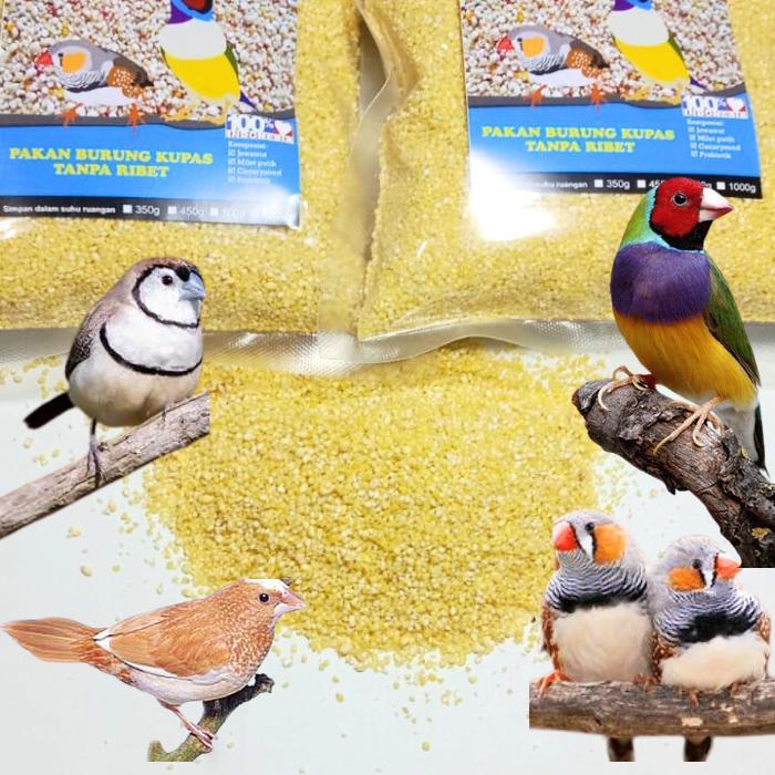 33og- Pakan Finch Bijian Kupas Untuk Pakan Burung Finch Kenari Lovebird Parkit Kemasan 800