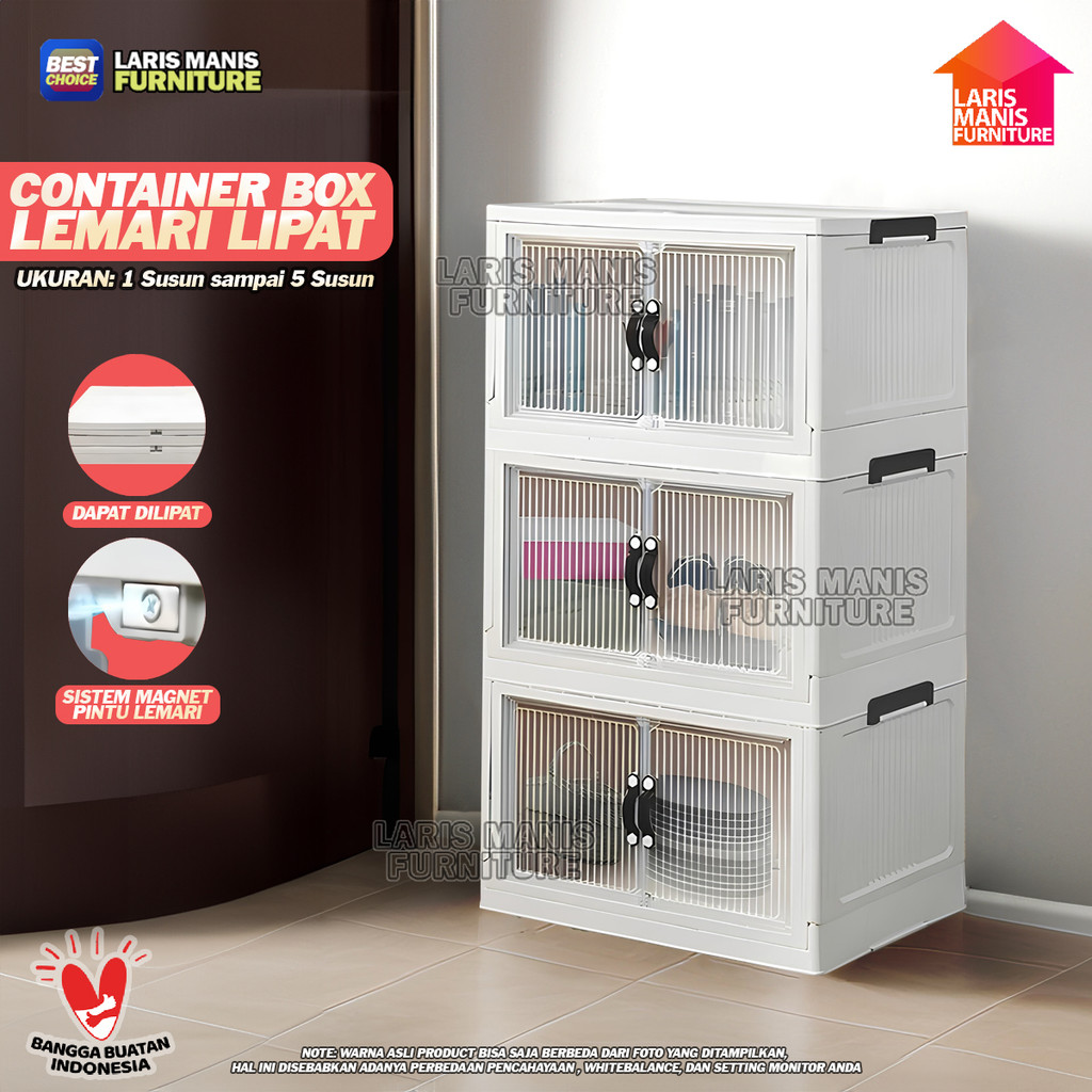 Container Box Lipat Lemari Susun Plastik Serbaguna Fawsline Lemari Lipat Lemari Serbaguna