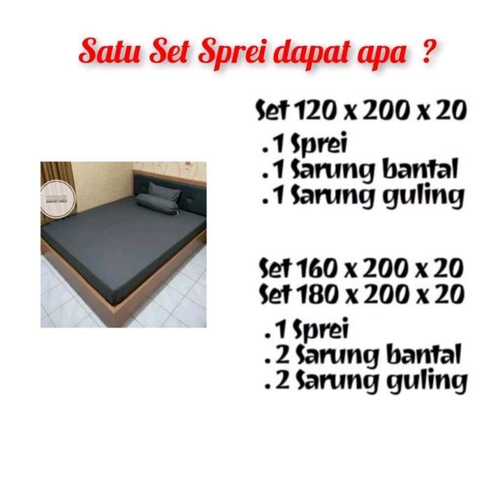 (PROMO) SPREI EMBOS POLOS WARNA HITAM SPREI HOMEMADE MURAH KARET DISETIAP SUDUT SI SARUNG