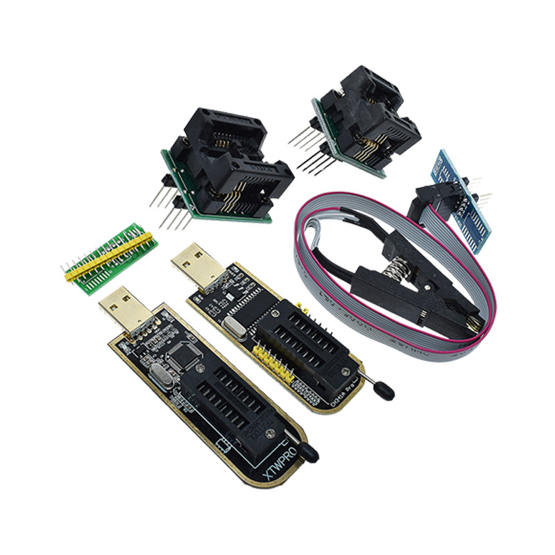 CH341A XTW100 USB Programmer Kit Supports 25 SPI FLASH BIOS/EEPROM Chip Read/Write With SOIC8 Clip