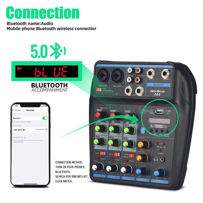 Premium New Baxs M4/M4G Audio Mixer Suara Kecil 4 Channel Mixer Audio Murah Meriah Bekas Saluran