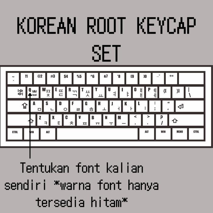 Terlaris Keykraft Keycaps Korean Hangul Keycap Set 60%