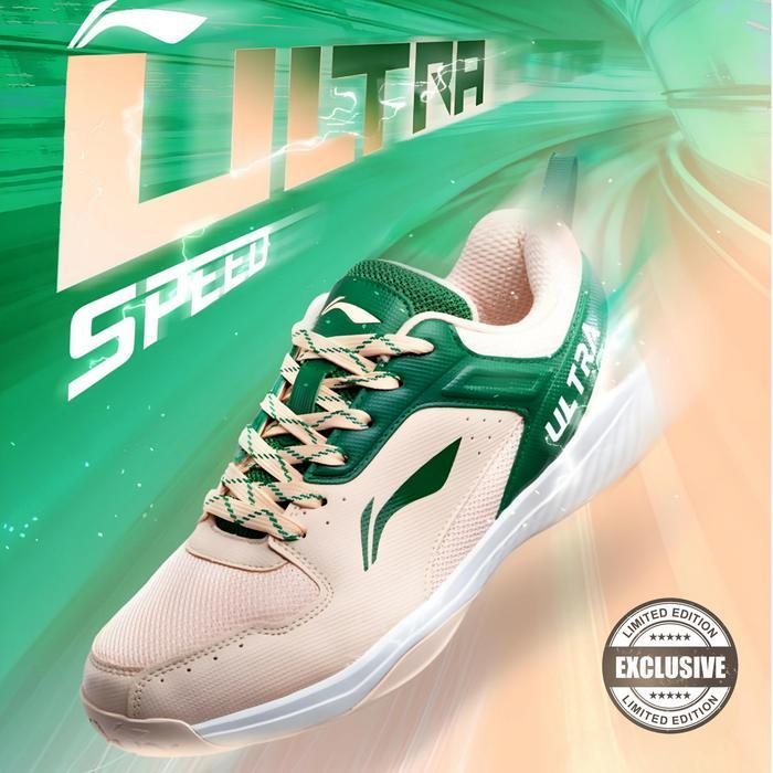 New Badminton Lining Sepatu Badminton Ringan Breathable Sol Karet Non-Marking Warna Peach Hijau Lini