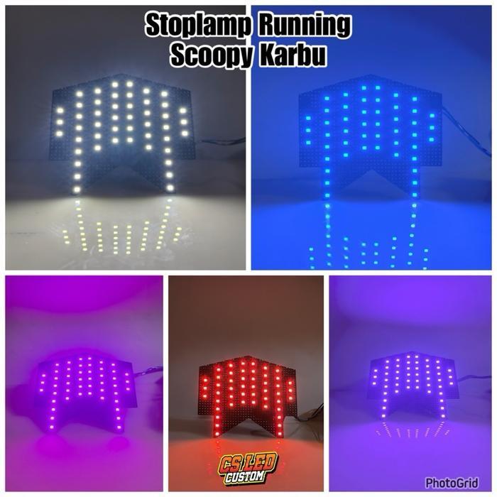 Premium Stoplamp Running Scoopy Karbu / Scoopy Lama 11 Mode Led Strip