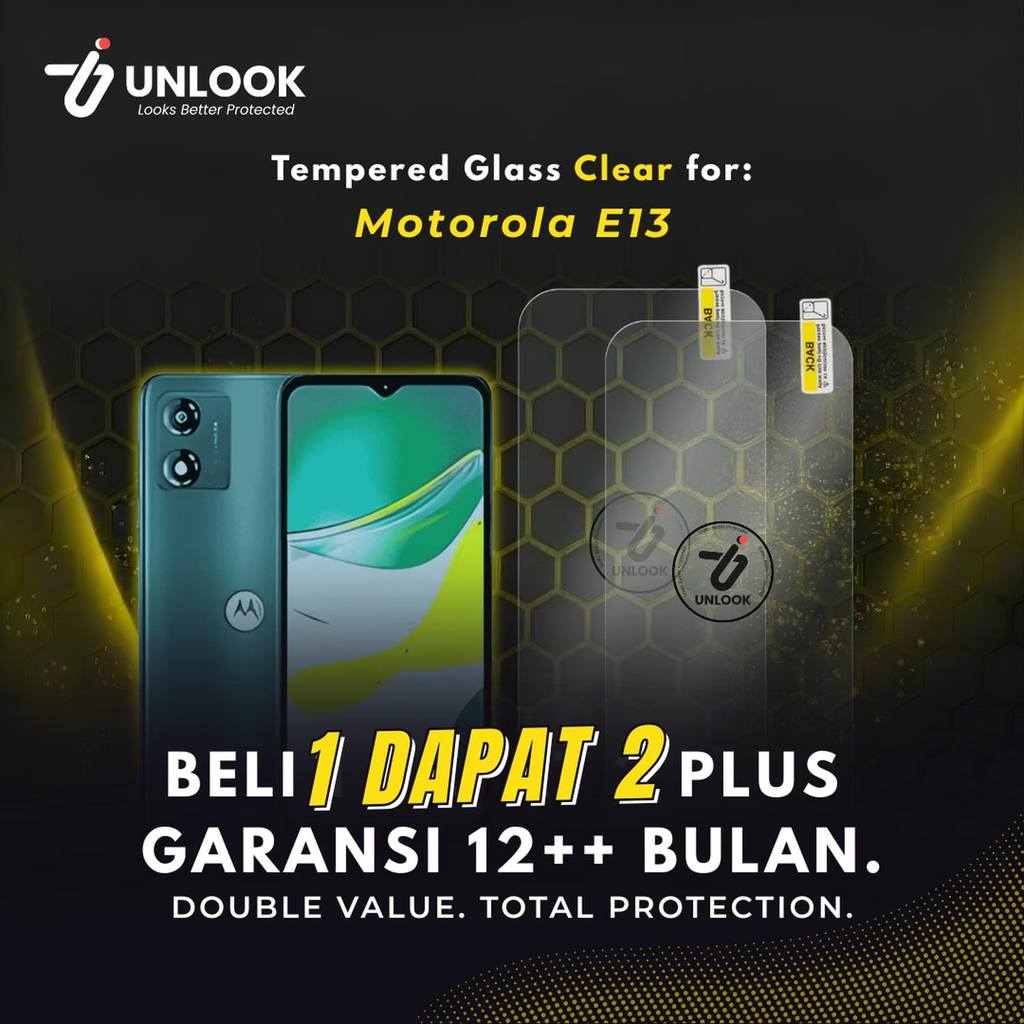 UNLOOK 2IN1 Screen Guard for Motorola E13 - Lindungi Maksimal