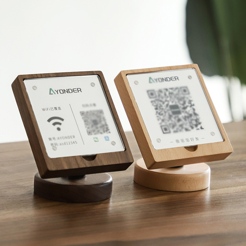 Solid wood payment QR code display, payment card, payment table card, cash register, scan the code