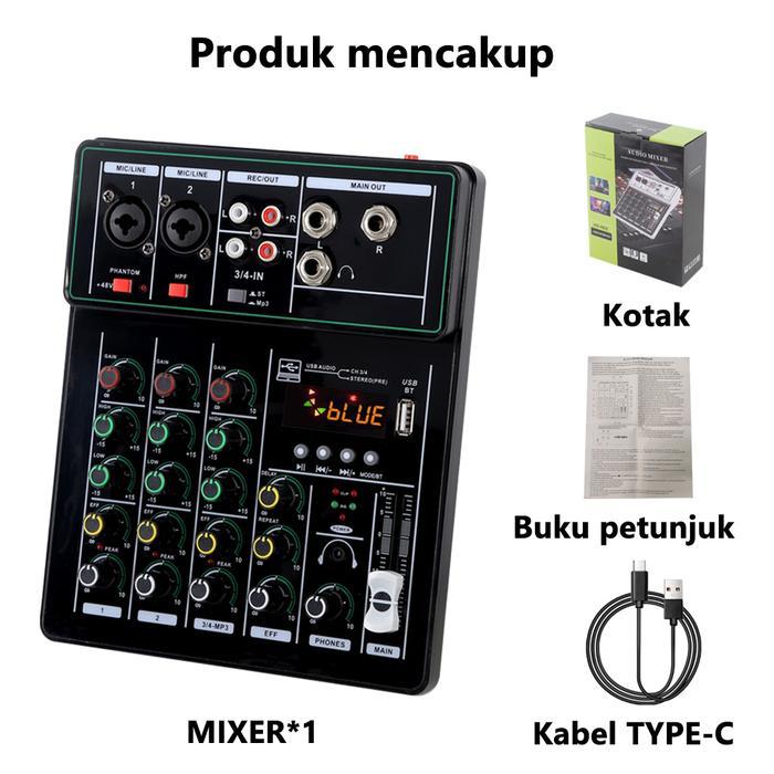 Diskon 4 Channel Mixer Audio/Mixer Mini/Sound Card/Amplifier /Profesional Recording Equipment Mikser