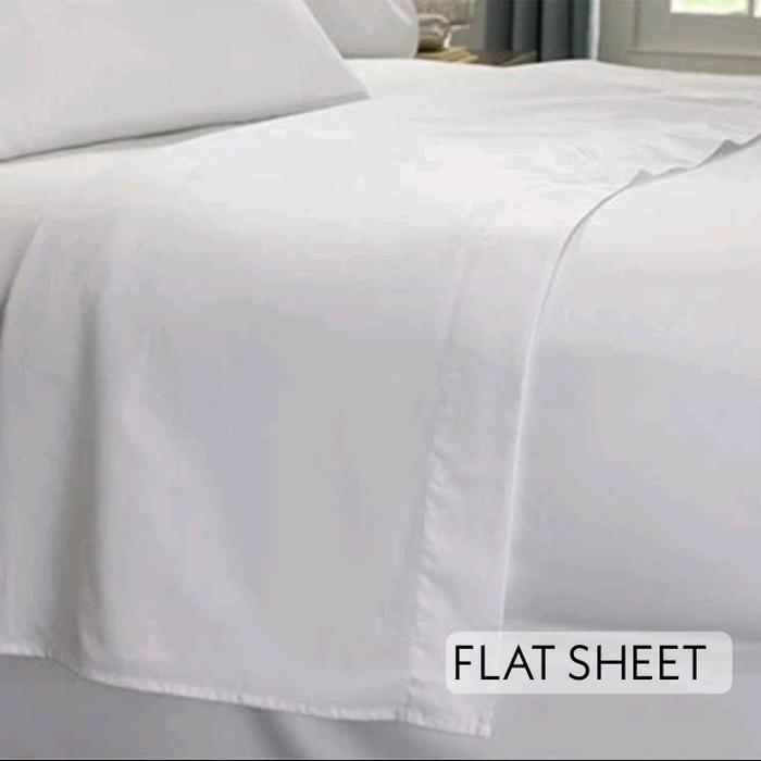 Sprei Flat Sheet Katun Tc300 Sprei Polos Putih Tanpa Karet Katun Tc300 Premium