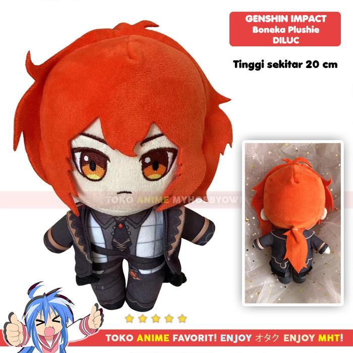 Boneka Anime Karakter Diluc Plushie Doll