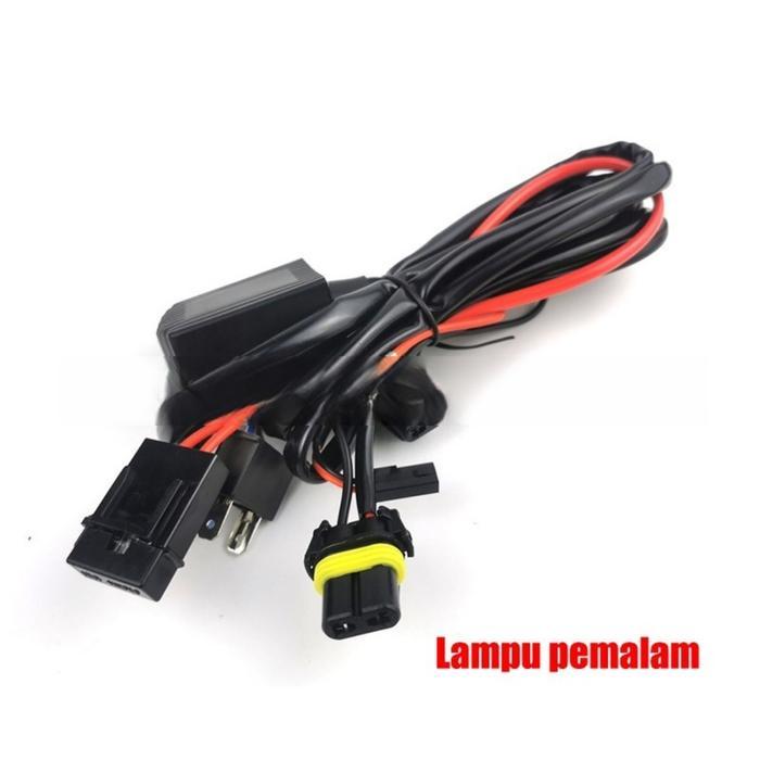 TERJAMIN KIT KABEL RELAY & WIRING HARNESS HID MOTOR LENGKAP UNTUK LAMPU XENON / LED H4 H6 H8 H9 H11