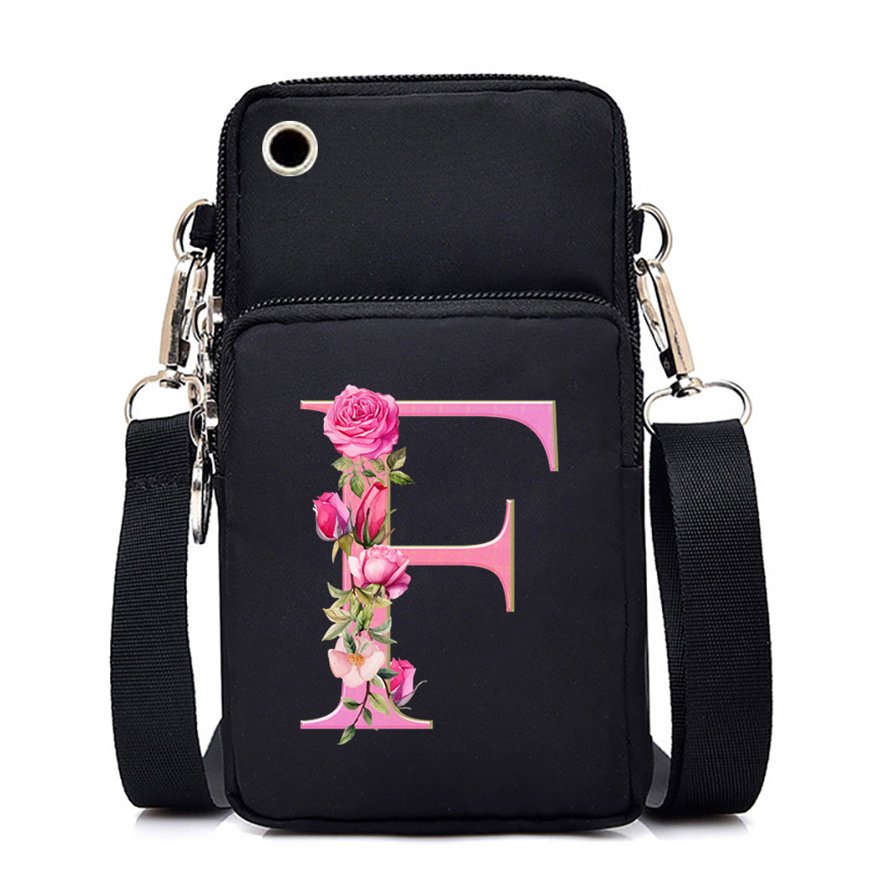 Pink Sakura body Bag ellphone 26 Alphabet AZ Bags Small Purse Y2k Fion ell Phone Portable Bags