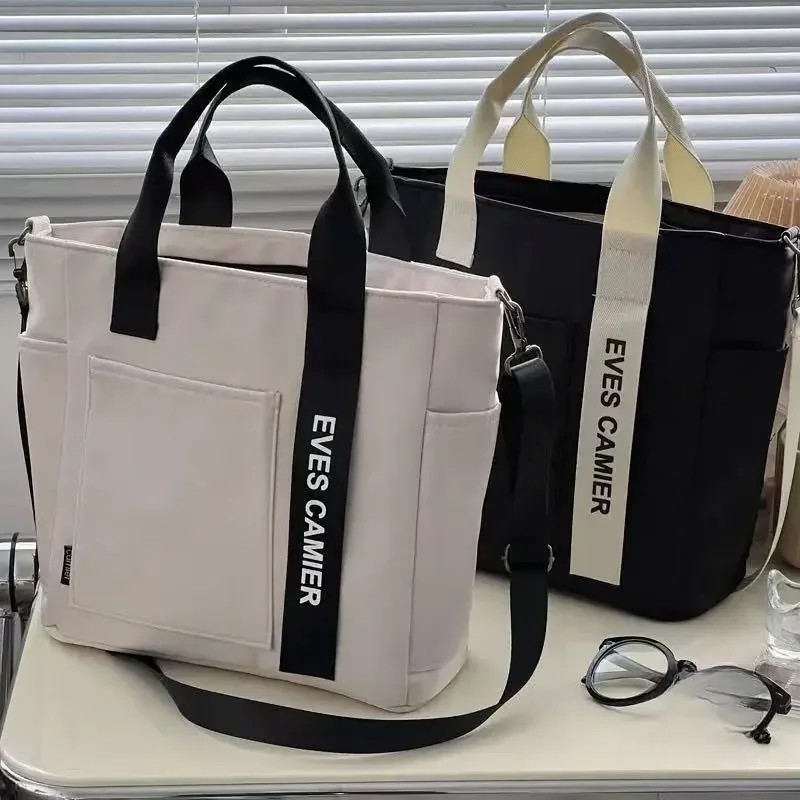 New asual Tote Large apa Shoulder Bag Nylon terproof anvas Handbag Simple Fion Messenger Bags For
