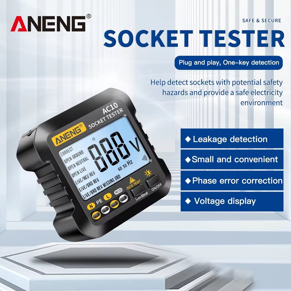 ANENG A10 Plug Detetor Zero Wire Plug Polarity Phase hek Phase Detetor USEU Plug Multimeter Digital
