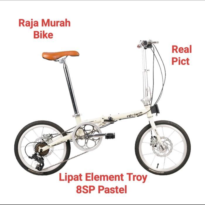 Sepeda Lipat Element Troy 8SP Pastel Hidraulik Sepeda Lipat 16 Inch Element Troy Pastel - Beige