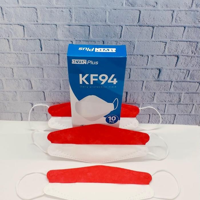 New MASKER MEDIS KF94 4PLY SEVEN PLUS LIMITED EDITION MERAH PUTIH KEMENKES