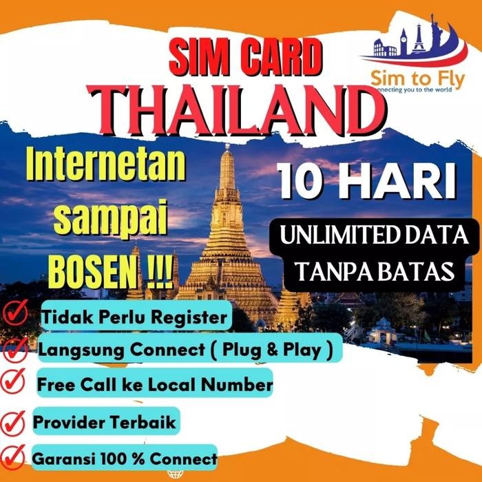 Ready Sim card Thailand Murah 7 Hari Unlimited Data ( Sim Card Thailand )