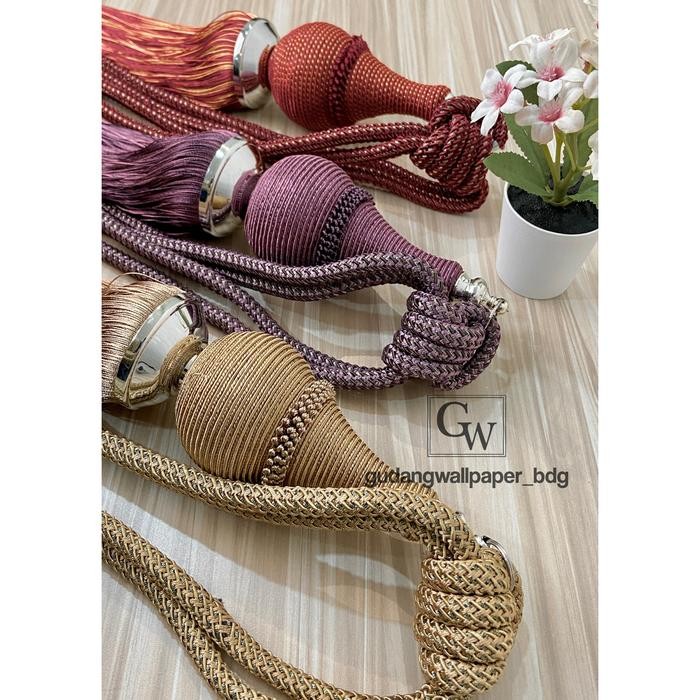 ASLI Tassel Tali Gorden Jumbo Istaul (Mardin) Rumbai Mewah Latte Merah Ungu Premium Tassel READY