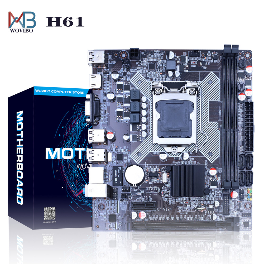 Casing Laptop H61 LGA 1155 Motherboard DDR3 Dual Channels Memory 16G For Intel LGA1155 Core I3 I5 I7