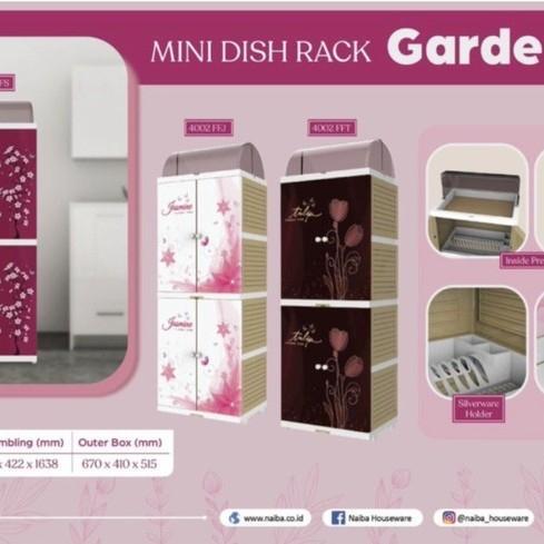 Naiba mini dish rack gardenia lemari piring plastik