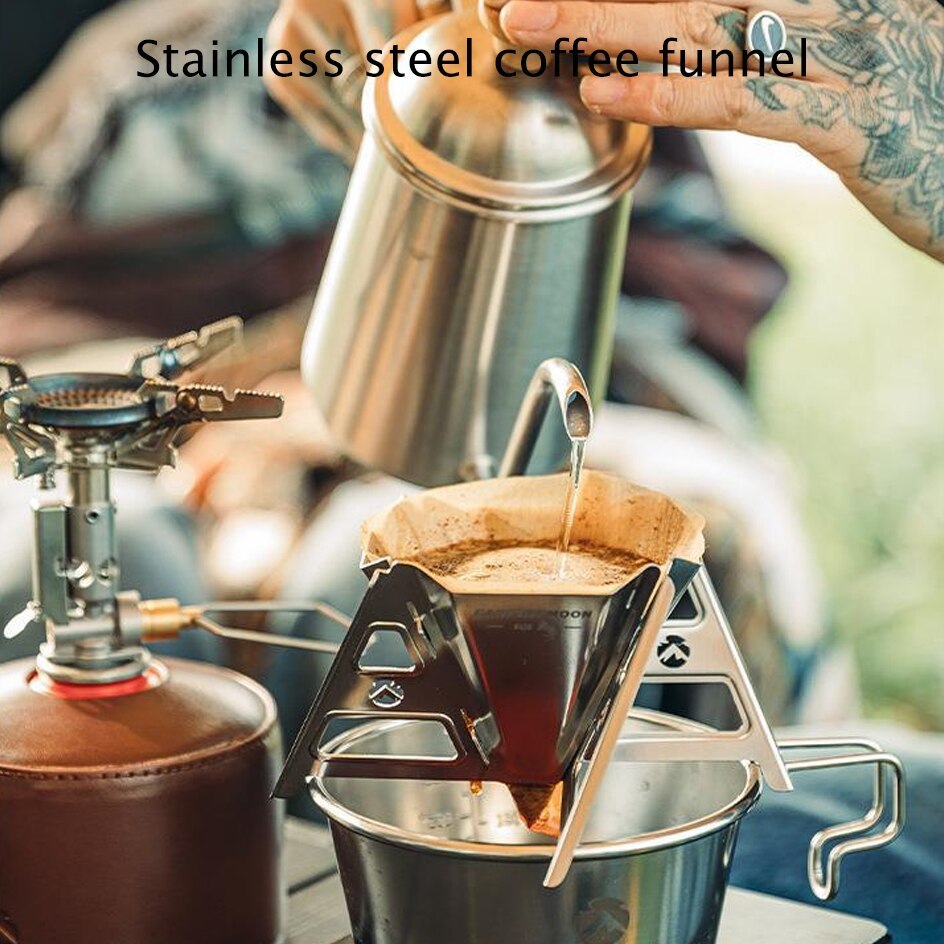Outdoor Camping Stainless Steel Coffee Filter Reusable Folding Manual Coffee Funnel Coffee Drippers 