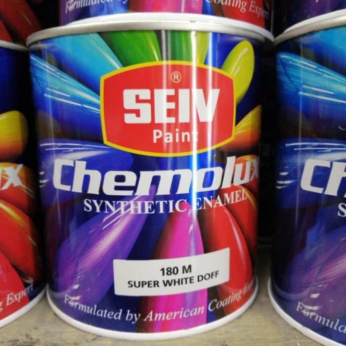 Seiv - Cat Kayu Besi 1 Lt / SEIV Chemolux Cat Minyak Besi / Kayu Putih Doff / White Matte - 180 M