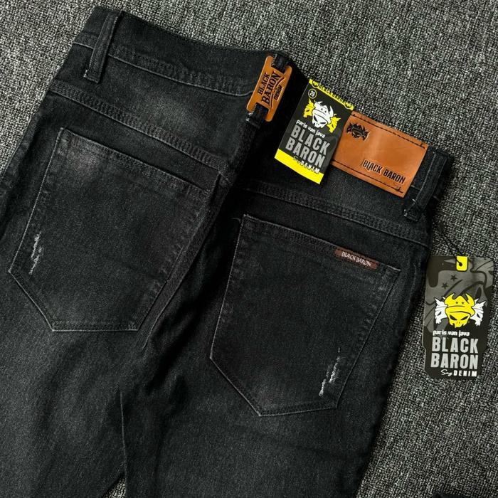 awvn- Celana Jeans Panjang Kotak Catur Hitam Black Baron Terbaru - Nyaman Pria Slim-Fitting