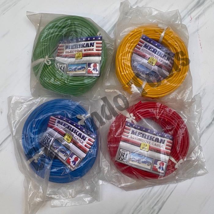 Kabel Merikan 6 Mm Biru Hijau Hitam Kuning Merah Nyaf Lampu Listrik Mayer Serabut Auto Cable Motor