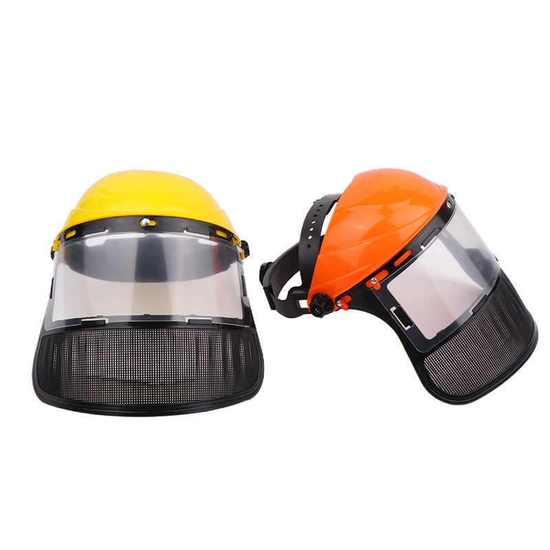 Garden Grass Trimmer Safety Helmet Hat With Full Face Mesh Protect Mask For Logging Brush Cutter