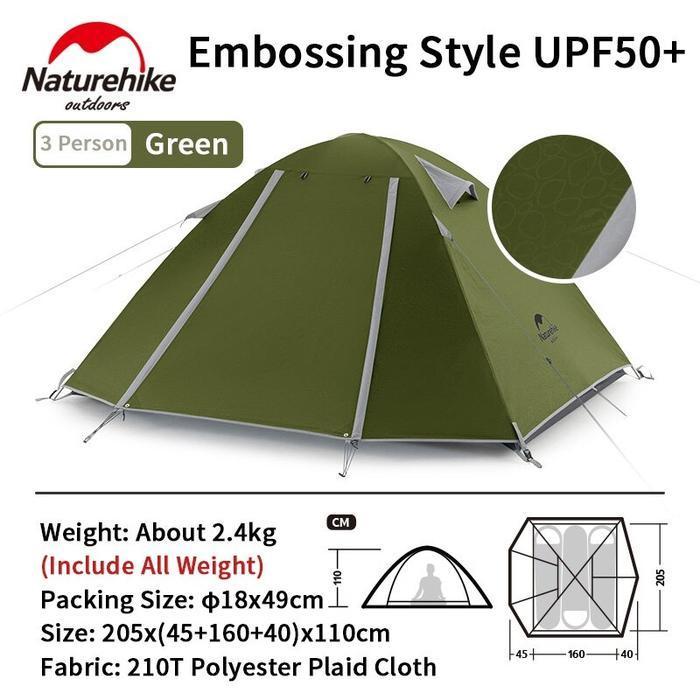 Tenda Professional 3 Naturehike Nh18Z033-P (Anti Uv Embossed)