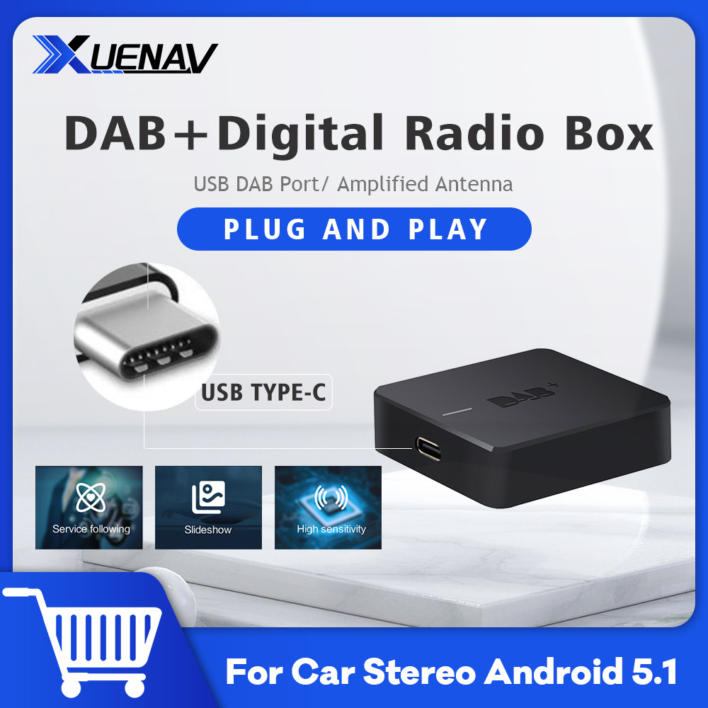 JUAL  DAB-004 Box Digital Radio Tuner Aerial Amplified Antenna Adapter For Car Stereo Autoradio  And