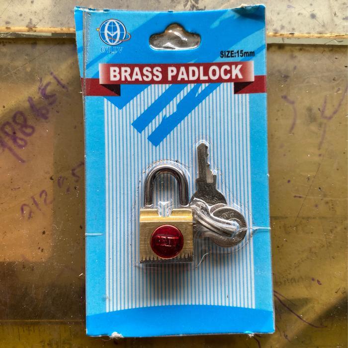 ,,,,,,,] Gembok kecil kuning 15mm 15 mm untuk tas kunci koper mini luggage padlock lemari laci kecil