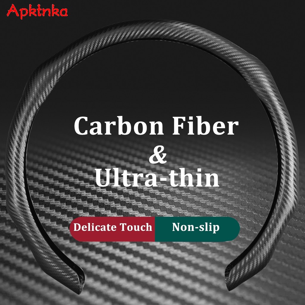 For Audi A3 A4 A5 Q3 Q5 Q7 RS3 RS5 Carbon Fiber Pattern Car Steering Wheel Cover Concave and Convex 