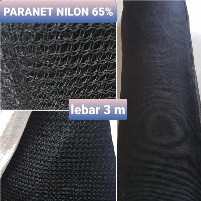 TamanHijau- Paranet Nilon 65 % Lebar 3 Meter Hitam Kuat Tebal Nylon Shading Net