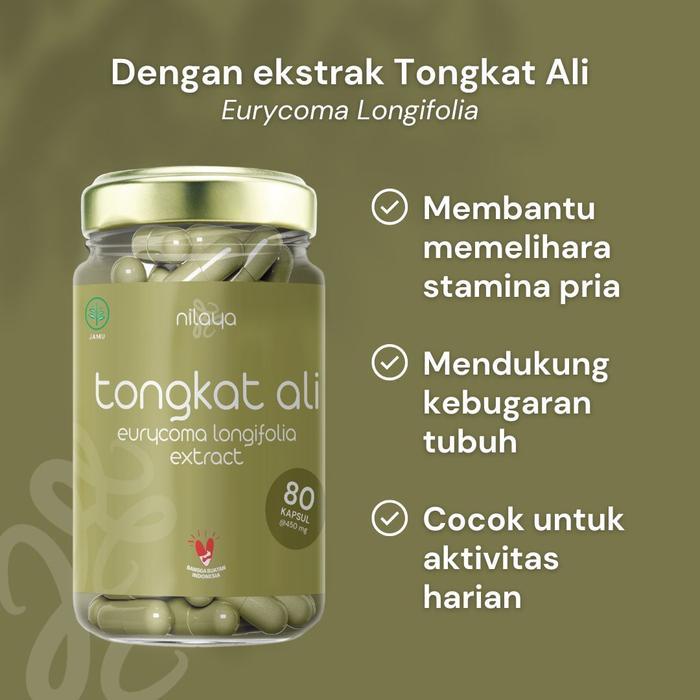 Nilaya Tongkat Ali Ekstrak Kapsul - Membantu Memelihara Stamina Pria - Bpom & Halal Mui