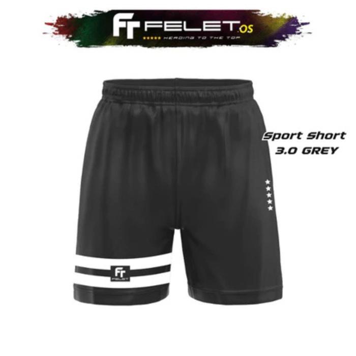Felet SPORT SHORT 3.0 / Celana Badminton Felet - Grey, S