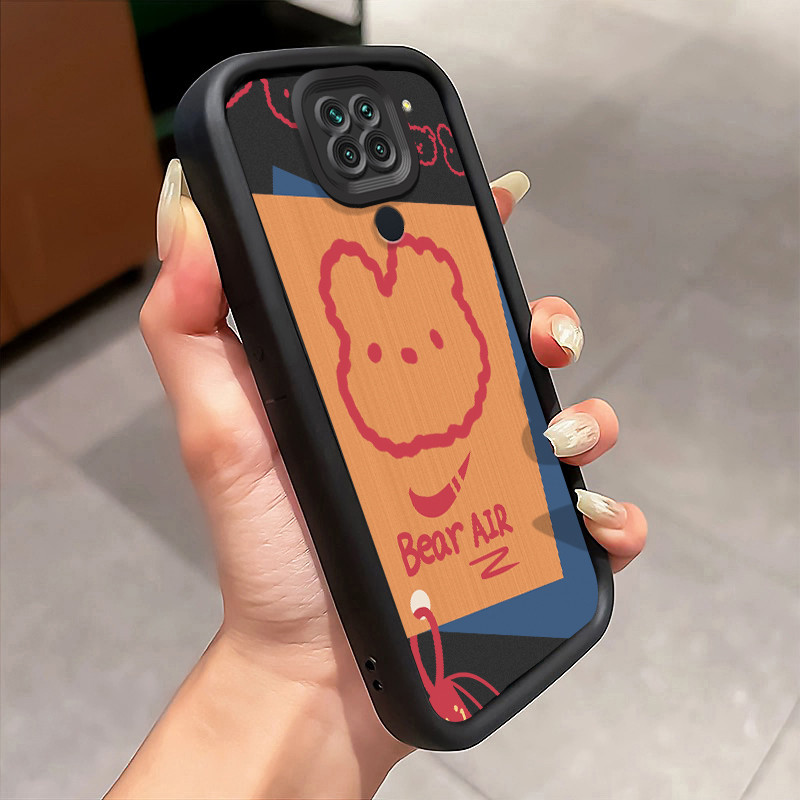 Casing Hp Xiaomi Redmi Note 9 Note 9s Note 9 Pro POCO M2 Pro Case Kelinci bergaya papan kayu Kasing 