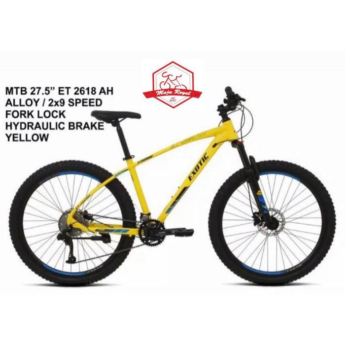 SEPEDA GUNUNG MTB EXOTIC ET 2618 AH HYDRAULIC 18 SPEED 27,5 inch ALLOY