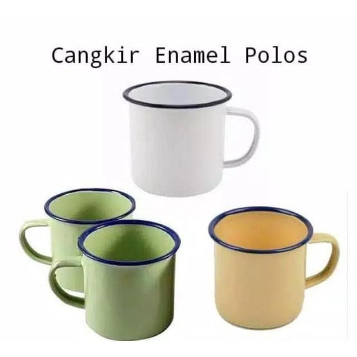 Gelas Kaleng Gelas Jadul Gelas Seng Enamel Polos Gelas Vintage