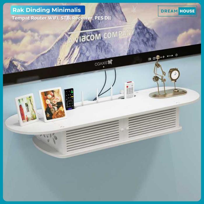 SIAPKIRIM Rak Dinding Tempat Router Wifi Rak Gantung Dinding STB / DVD Serbaguna Minimalis READY