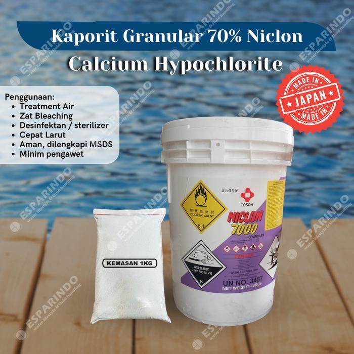Kaporit Granular Calcium Hypochlorite 70% Niclon / Hiclon Kemasan 1 Kg