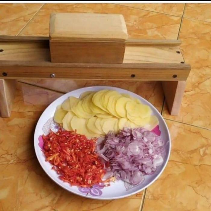Flash Sale Alat Pengiris Bawang Merah Kayu Jati-Pengiris Perajang Bawang Besar Original