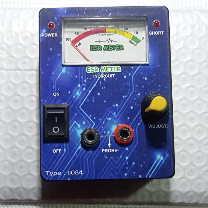 TERMURAH ESR METER ANALOG TL084 KABEL UNTUK CEK ELCO DI PCB TV DENGAN LAMPU SHORT DAN PROTEK AMAN